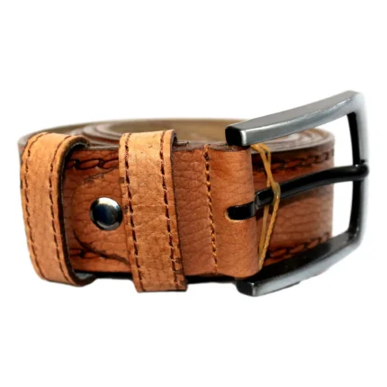 Ceinture en Cuir Marron Clair pour Homme