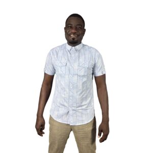 Chemise manches courtes homme Slim Fit Teddy Scares 100 % coton