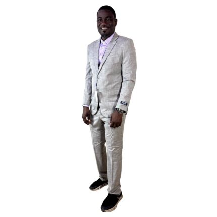 Ensemble Veste Pantalon Lin Gris Clair 