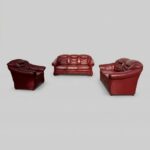 Salon en Cuir rouge Bordeaux