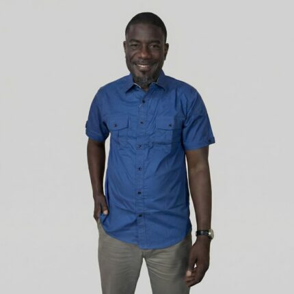 Chemise Kaki 2 Poche à Manches Courtes 