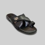 Sandale Homme en Cuir Marron à Talon Rasé