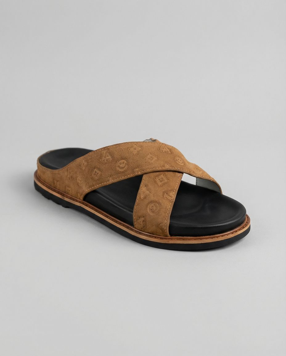 Sandale en Cuir et Daim pour Homme Sandale en Cuir et Daim pour Homme