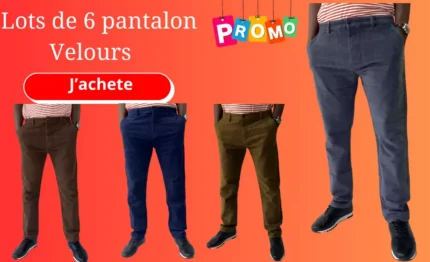 Lots de 6 pantalons kaki pour homme