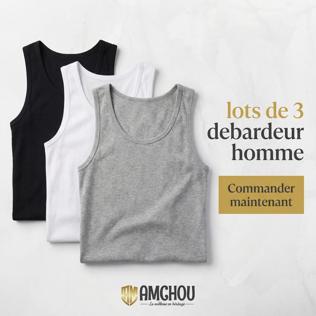 Pack Indispensable : 3 Débardeurs Homme 100% Coton