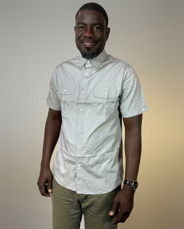 Chemise Kaki 2 Poche à Manches Courtes 