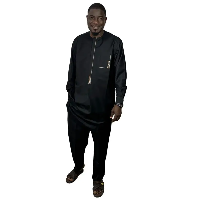 bouton machette tenue africaine homme Korité Dakar Sénégal style traditionnel moderne