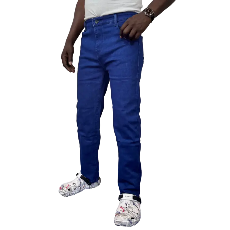 pantalon jeans pour homme bleu foncé élégant AMCHOU Dakar Sénégal